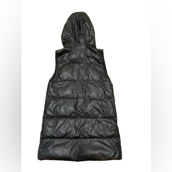 Zara black vegan (faux) leather puffer vest. Excellent condition. - Picture 2 of 15